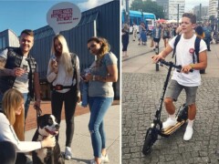 Vorfeld-Promotion mit eScooter, Walking Mind und direkter Ansprache. Lucky Strike Vorfeld-Promotion mit eScooter und Walking Mind